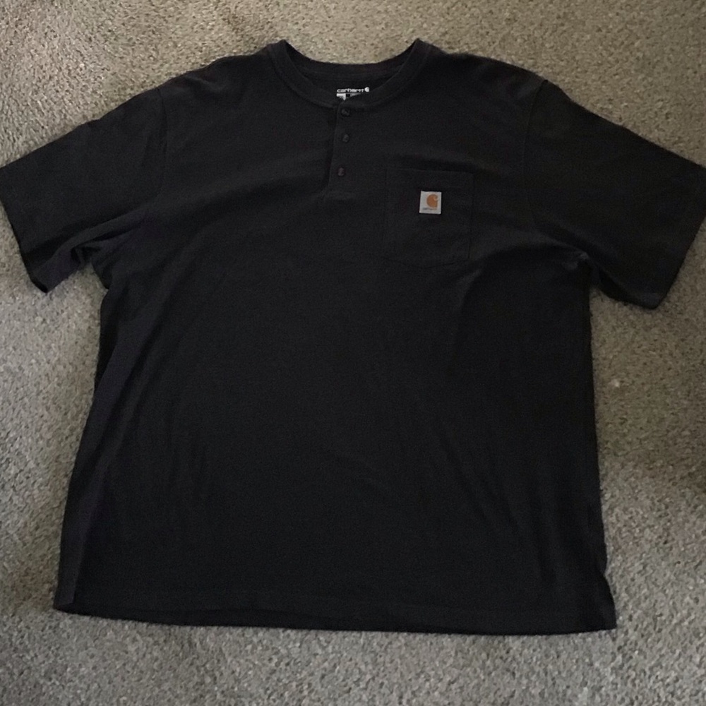 Carhartt Men's charcoal grey Henley Shirt - Picture 4 of 14